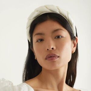 Sophie Buhai Twisted Satin And Crepe Headband - Ivory